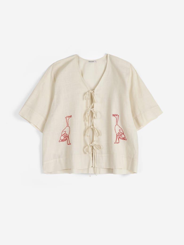 Bobo Choses Embroidery Tied Blouse Bluse Damen creme